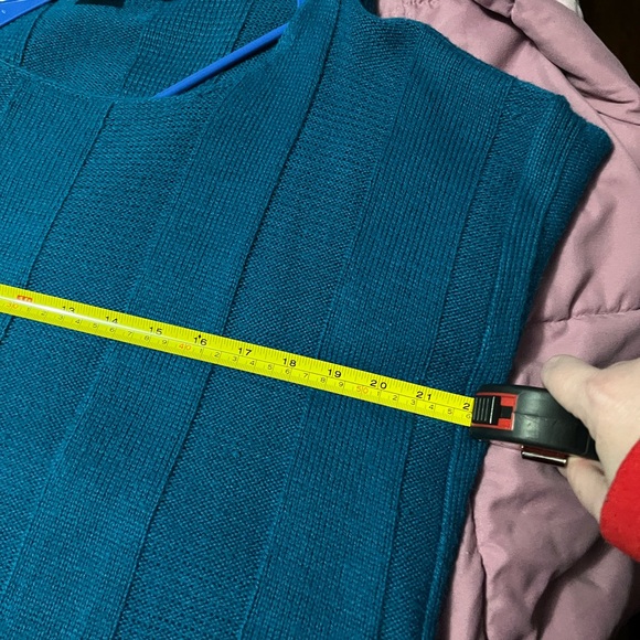 Just My Size Wide Sleeve Loose Knitwear Tunic Sweater in Venice Blue Women's 3X - Picture 10 of 10